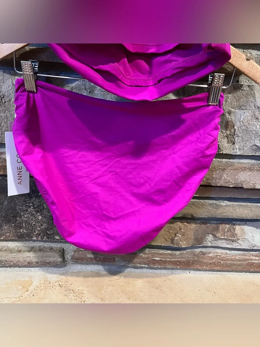 Anne Cole Fuchsia Tankini Swimsuit with Convertible Bottoms